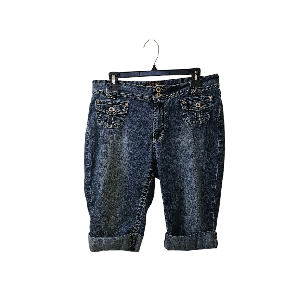 Angels Vintage y2k Bermuda Jean Crop Capris Size 12 Mid Rise